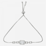 Women Rhodium Plated Cubic Zirconia Wraparound Bracelet