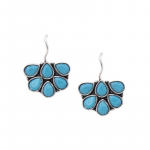 Blue Silver Plated Contemporary Drop Earrings