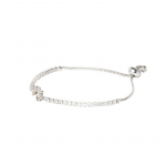 Women Silver-Toned & Yellow Brass American Diamond Silver-Plated Charm Bracelet