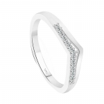 Women Rhodium-Plated CZ-Studded Finger Ring