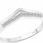 Women Rhodium-Plated CZ-Studded Finger Ring