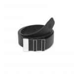 Men Black Textured Leather Belt