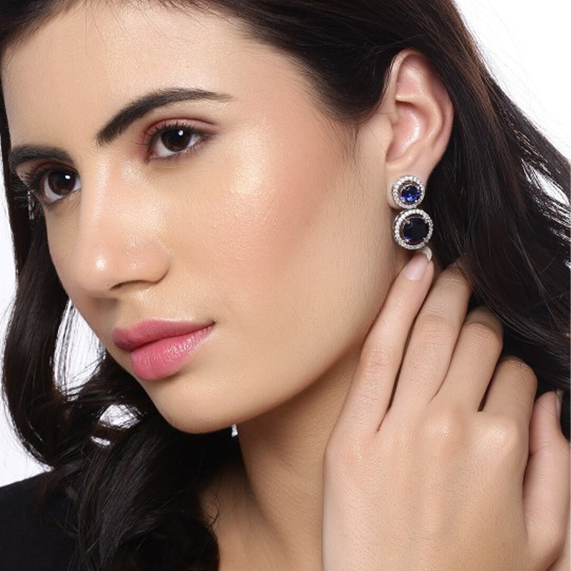 Blue Contemporary Studs Earrings